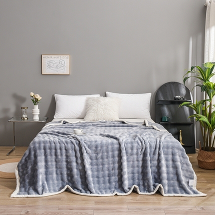 91家纺网 家纺一手货源 找家纺 （总）爱她美家纺 2024新款兔毛泡泡毯多功能毯子