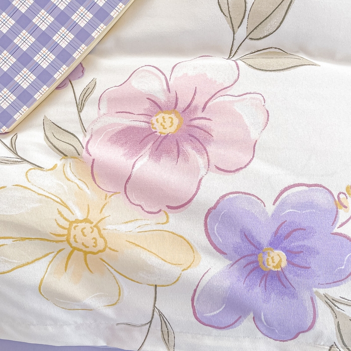 91家纺网 家纺一手货源 找家纺 楠沐家纺 （套件）2025新款亲肤芦荟棉美棉磨毛印花四件套(第二批) 春田花卉