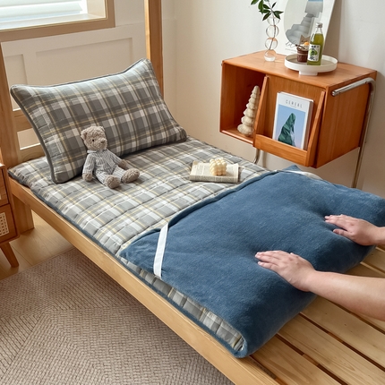 萌飞 2024新款可拆洗棉花床垫双面可用 莫妮卡灰