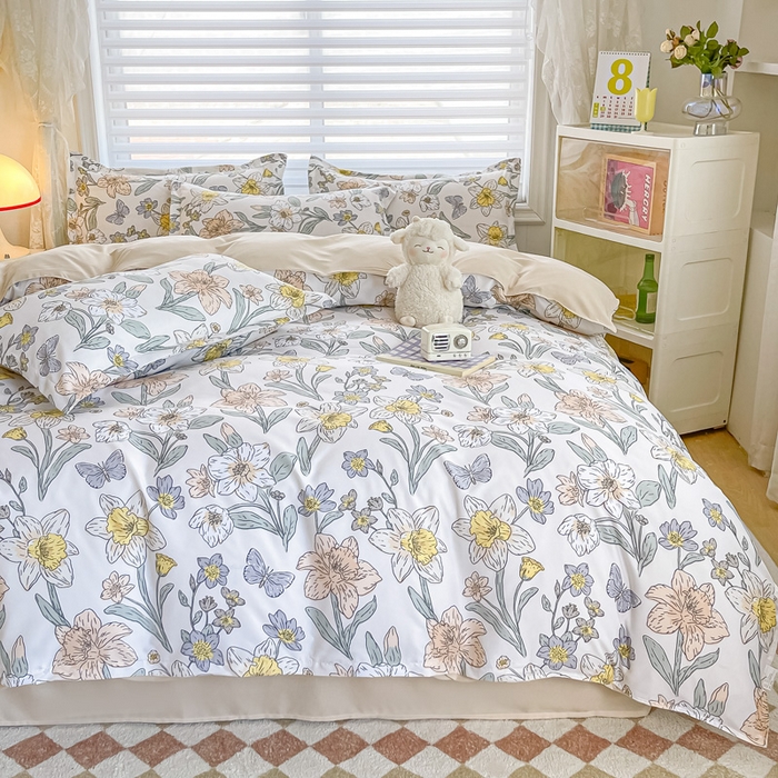 91家纺网 家纺一手货源 找家纺 楠沐家纺 （套件）2025新款亲肤芦荟棉美棉磨毛印花四件套(第二批) 花开盛宴