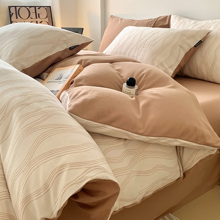 91家纺网 家纺一手货源 找家纺 （总）莱茵家居 2024新款全棉磨毛A类色织提花四件套