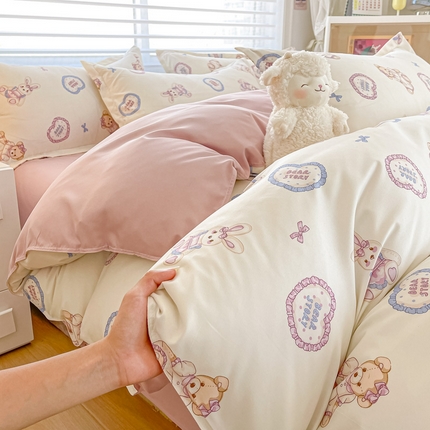 91家纺网 家纺一手货源 找家纺 （总）楠沐家纺 （套件）2025新款亲肤芦荟棉美棉磨毛印花四件套(第二批)