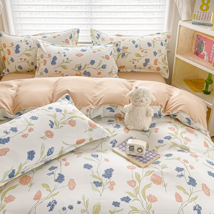 91家纺网 家纺一手货源 找家纺 楠沐家纺 （套件）2025新款亲肤芦荟棉美棉磨毛印花四件套(第二批) 花海