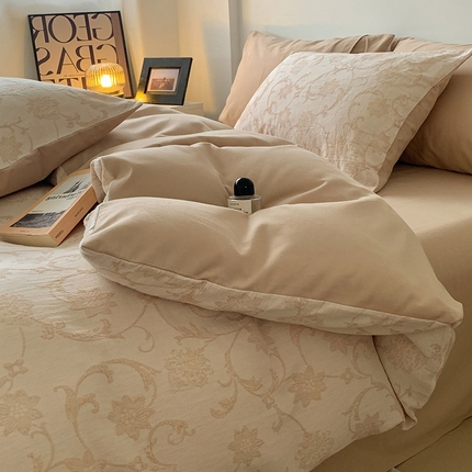 91家纺网 家纺一手货源 找家纺 （总）莱茵家居 2024新款全棉磨毛A类色织提花四件套