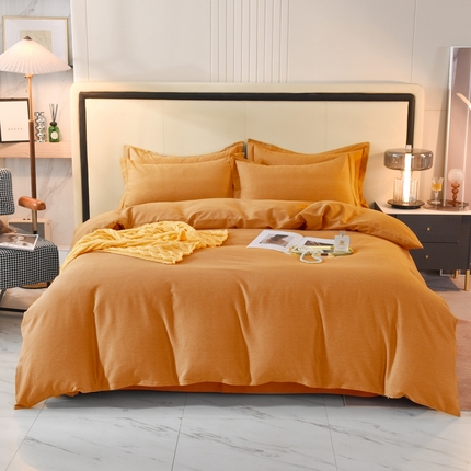 91家纺网 家纺一手货源 找家纺 （总）磨毛世家家纺 2025轻奢素色加厚四件套纯色套件