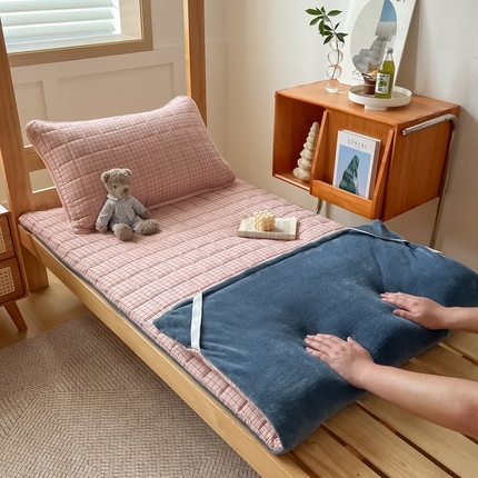 萌飞 2024新款可拆洗棉花床垫双面可用 艾格粉