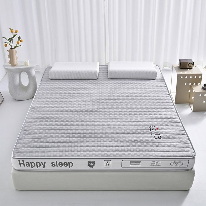 91家纺网 家纺一手货源 找家纺 顺发床垫 2025新款华夫格天然乳胶床垫记忆海绵床垫  灰色