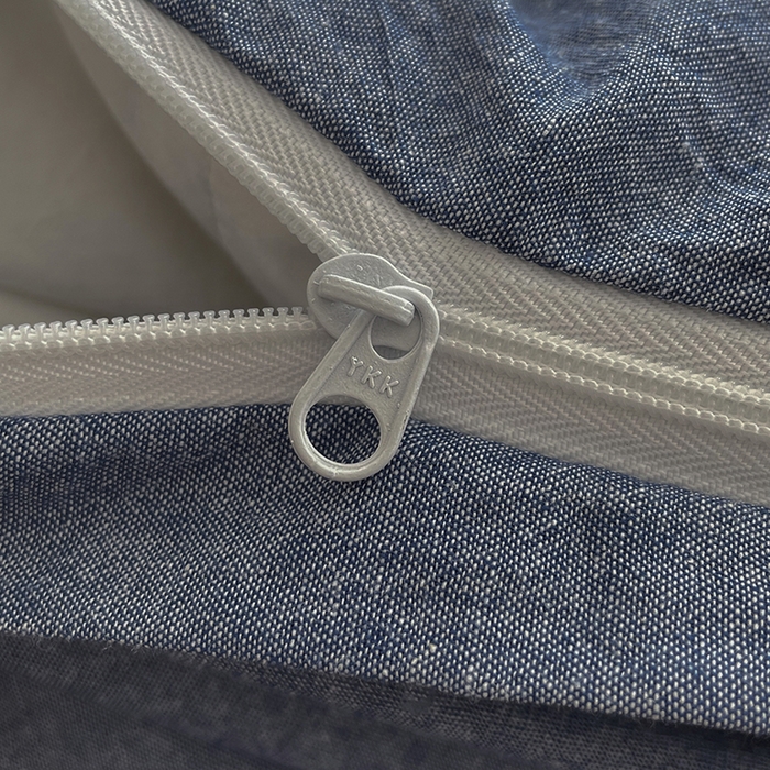 91家纺网 家纺一手货源 找家纺 2024新款A类全棉纯棉纯色双拼色织水洗棉四件套 牛仔蓝