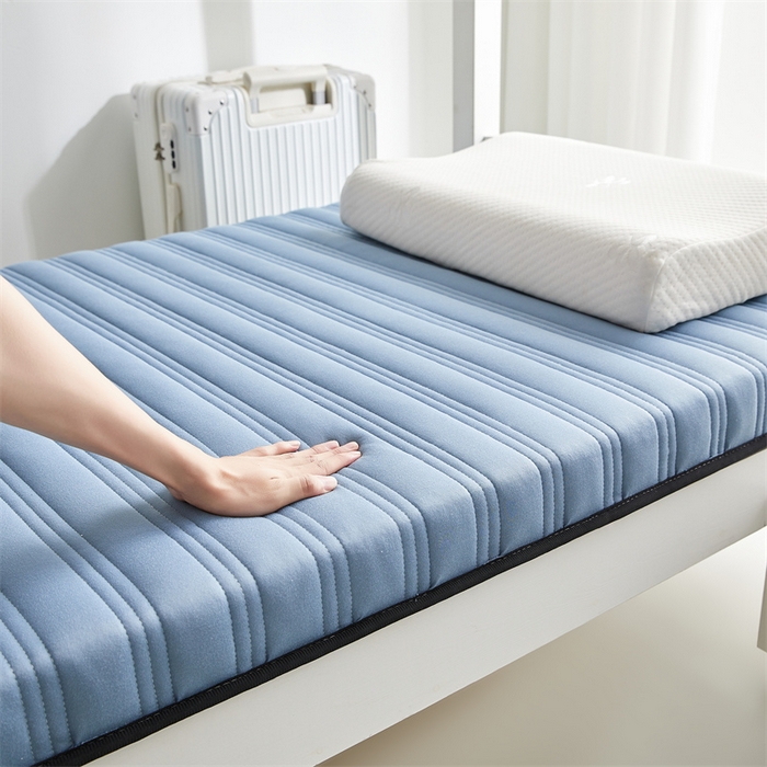 91家纺网 家纺一手货源 找家纺 布卢姆床垫 2025新款A类针织乳胶抗菌三明治无染学生床垫 无染-宾利蓝-学生