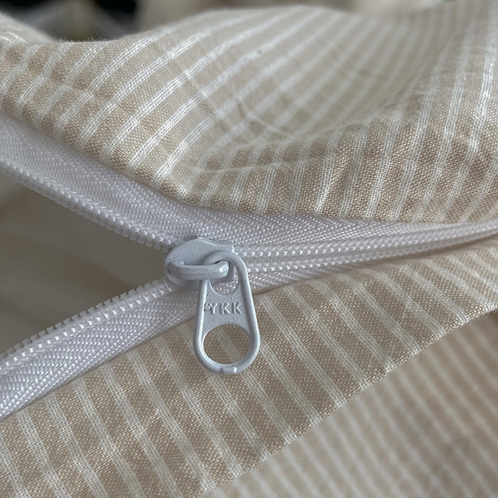 91家纺网 家纺一手货源 找家纺 2024新款A类全棉纯棉纯色双拼色织水洗棉四件套 米密条