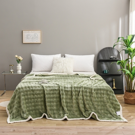 91家纺网 家纺一手货源 找家纺 （总）爱她美家纺 2024新款兔毛泡泡毯多功能毯子