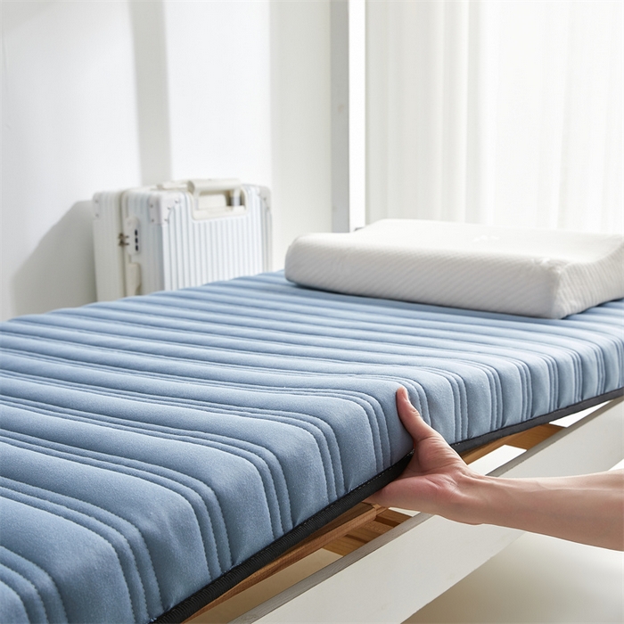 91家纺网 家纺一手货源 找家纺 布卢姆床垫 2025新款A类针织乳胶抗菌三明治无染学生床垫 无染-宾利蓝-学生