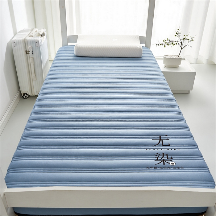 91家纺网 家纺一手货源 找家纺 布卢姆床垫 2025新款A类针织乳胶抗菌三明治无染学生床垫 无染-宾利蓝-学生