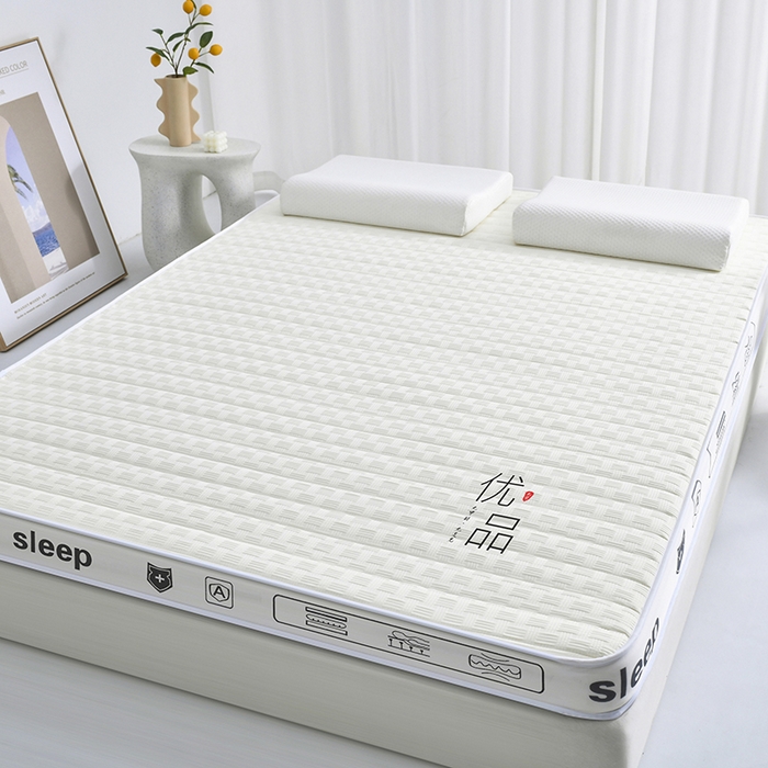 91家纺网 家纺一手货源 找家纺 顺发床垫 2025新款华夫格天然乳胶床垫 米白 记忆海绵床垫