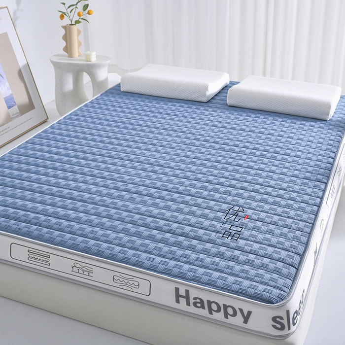 91家纺网 家纺一手货源 找家纺 顺发床垫 2025新款华夫格天然乳胶床垫记忆海绵床垫  蓝色