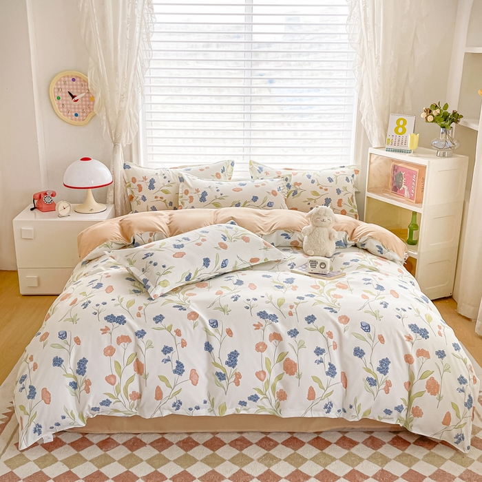 91家纺网 家纺一手货源 找家纺 楠沐家纺 2025年新款亲肤水洗棉芦荟棉磨毛单被套（第二批） 花海