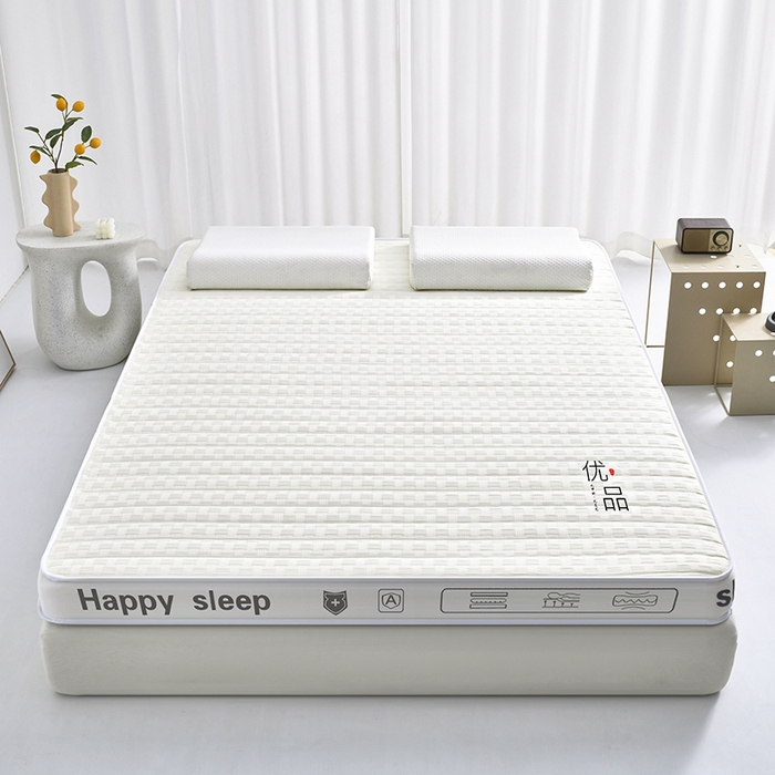 91家纺网 家纺一手货源 找家纺 顺发床垫 2025新款华夫格天然乳胶床垫 米白 记忆海绵床垫