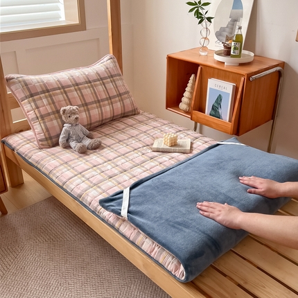 萌飞 2024新款可拆洗棉花床垫双面可用 莫妮卡粉