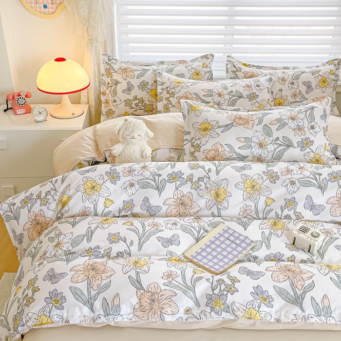 91家纺网 家纺一手货源 找家纺 楠沐家纺 （套件）2025新款亲肤芦荟棉美棉磨毛印花四件套(第二批) 花开盛宴