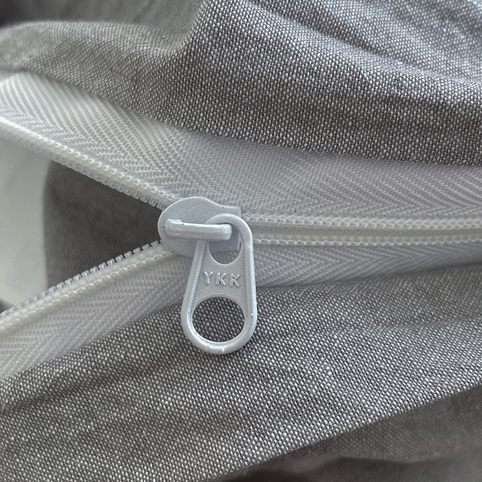 91家纺网 家纺一手货源 找家纺 2024新款A类全棉纯棉纯色双拼色织水洗棉四件套 浅灰色