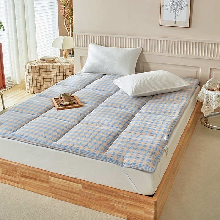 91家纺网 家纺一手货源 找家纺 梵希良品家纺 2024新款新疆棉花床垫席梦思榻榻米软垫家用垫被棉絮床铺底垫褥子 格调蓝