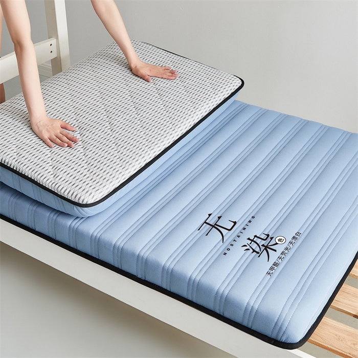 91家纺网 家纺一手货源 找家纺 布卢姆床垫 2025新款A类针织乳胶抗菌三明治无染学生床垫 无染-宾利蓝-学生