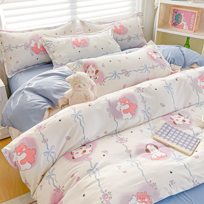 91家纺网 家纺一手货源 找家纺 楠沐家纺 （套件）2025新款亲肤芦荟棉美棉磨毛印花四件套(第二批) 流行音乐