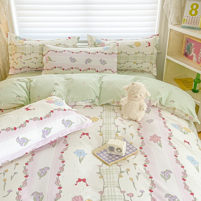 91家纺网 家纺一手货源 找家纺 楠沐家纺 （套件）2025新款亲肤芦荟棉美棉磨毛印花四件套(第二批) 秘境花园