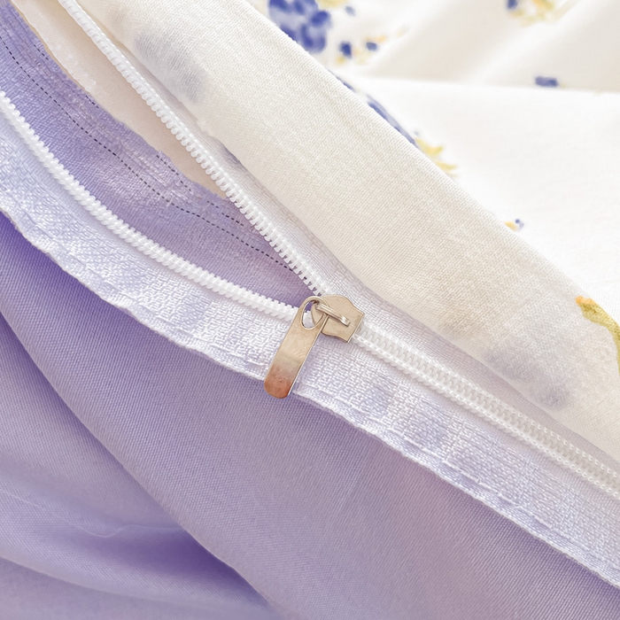 91家纺网 家纺一手货源 找家纺 楠沐家纺 2025年新款亲肤水洗棉芦荟棉磨毛单被套（第二批） 紫色浪漫