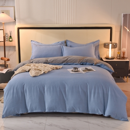 91家纺网 家纺一手货源 找家纺 （总）磨毛世家家纺 2025轻奢素色加厚四件套纯色套件