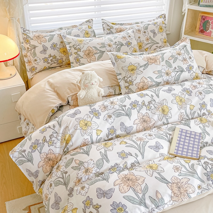 91家纺网 家纺一手货源 找家纺 楠沐家纺 （套件）2025新款亲肤芦荟棉美棉磨毛印花四件套(第二批) 花开盛宴