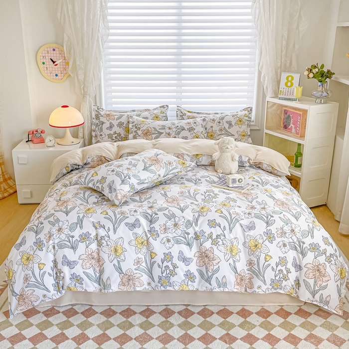 91家纺网 家纺一手货源 找家纺 楠沐家纺 （套件）2025新款亲肤芦荟棉美棉磨毛印花四件套(第二批) 花开盛宴