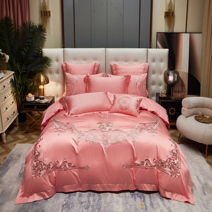 91家纺网 家纺一手货源 找家纺 （总）美娘阁 2025新款长绒棉贡缎新中式古典韵味精美刺绣婚庆四件套多件套系列