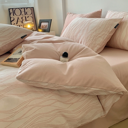 91家纺网 家纺一手货源 找家纺 （总）莱茵家居 2024新款全棉磨毛A类色织提花四件套