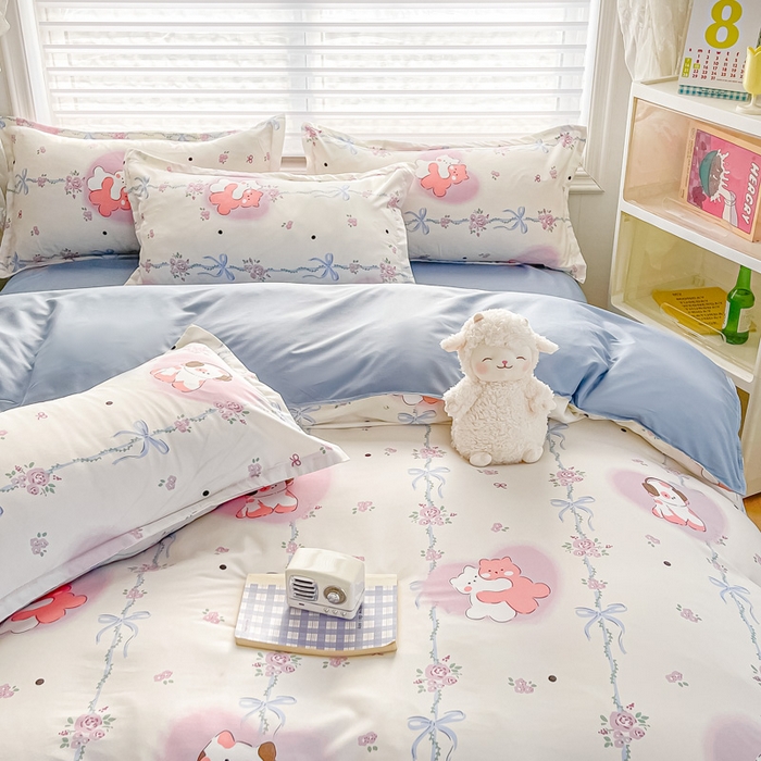 91家纺网 家纺一手货源 找家纺 楠沐家纺 （套件）2025新款亲肤芦荟棉美棉磨毛印花四件套(第二批) 流行音乐