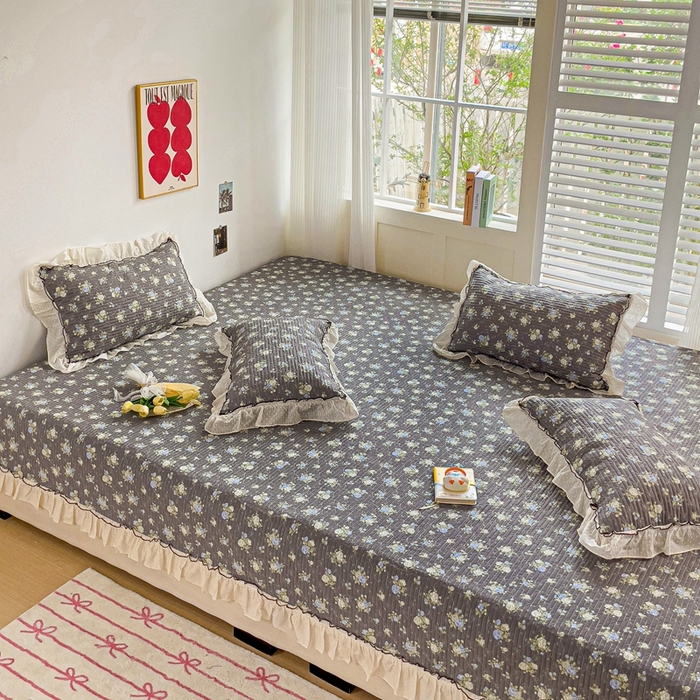 91家纺网 家纺一手货源 找家纺 暖居 2024纯棉榻榻米四件套单件农村大炕盖支持定制绗缝防滑单件纯棉床单四季通用 晚介