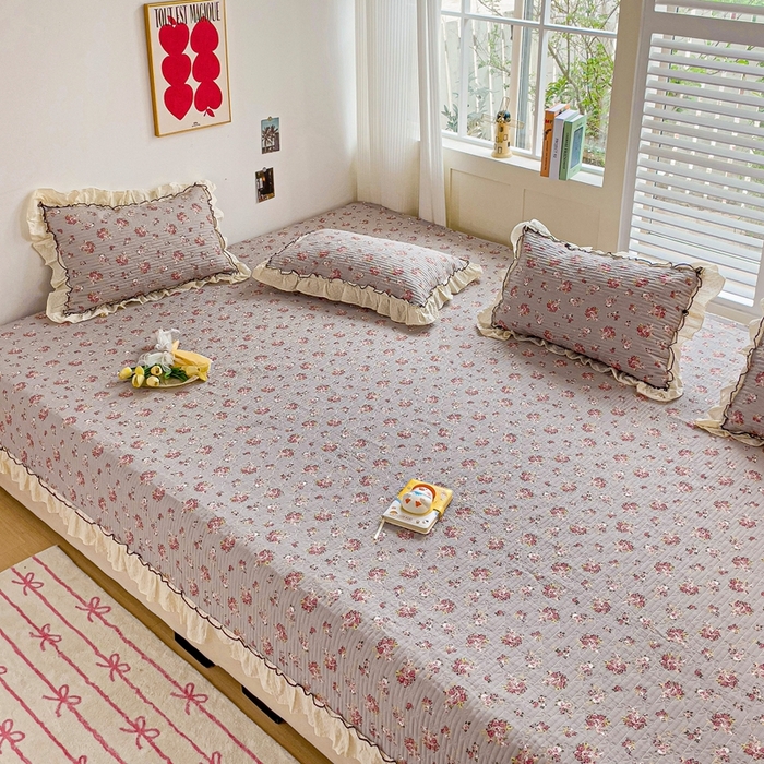 91家纺网 家纺一手货源 找家纺 暖居 2024纯棉榻榻米四件套单件农村大炕盖支持定制绗缝防滑单件纯棉床单四季通用 璀璨