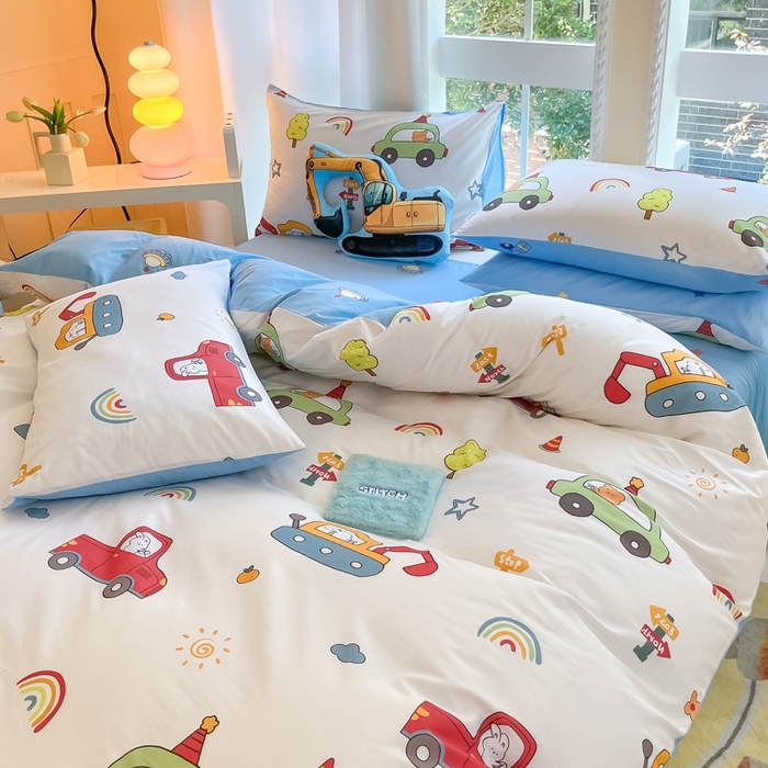 91家纺网 家纺一手货源 找家纺 博雅 2024新款宇航员系列全棉四件套（专版花型） 汽车派对