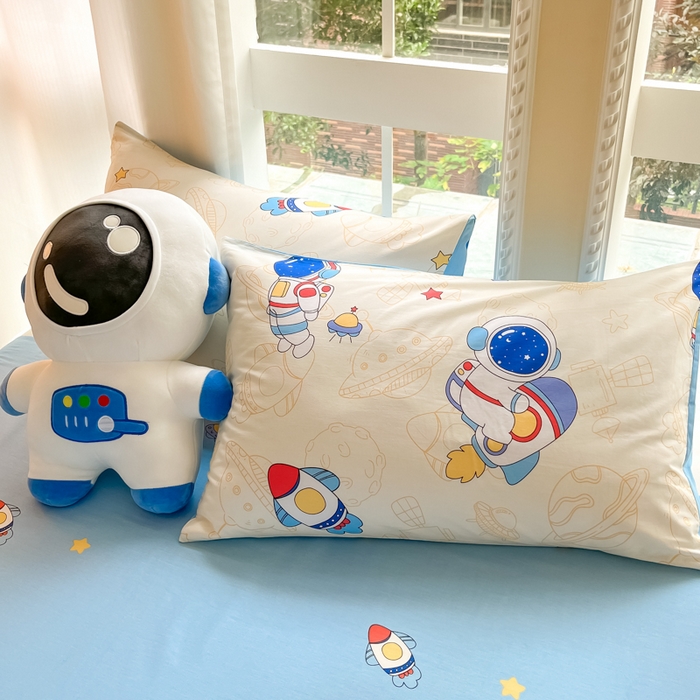 91家纺网 家纺一手货源 找家纺 博雅 2024新款宇航员系列全棉四件套（专版花型） 遨游星际