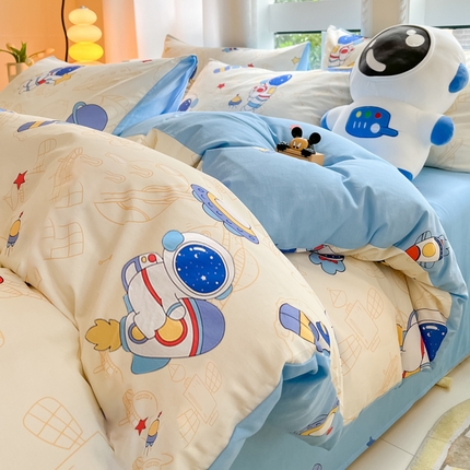 博雅 2024新款宇航员系列全棉四件套（专版花型） 遨游星际