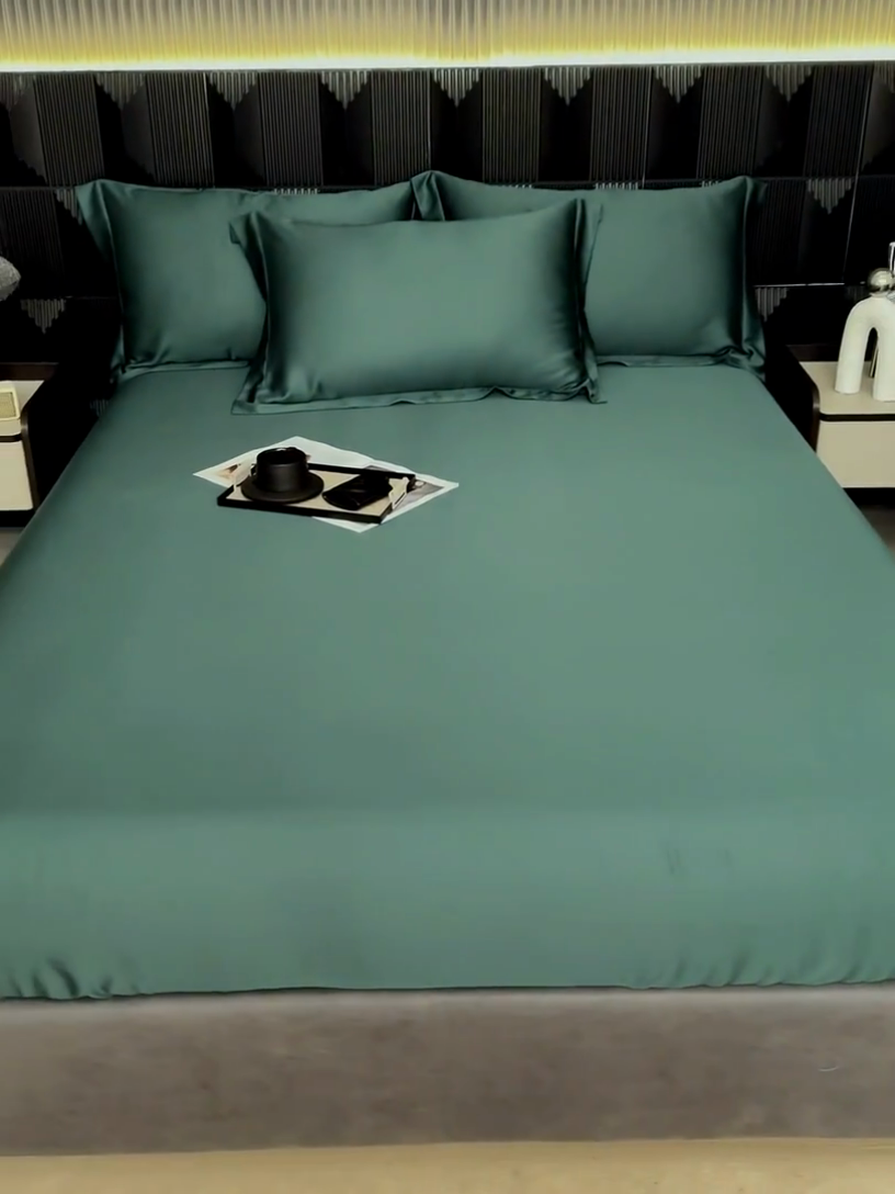 91家纺网 家纺一手货源 找家纺 好阁家纺 2024新款进口LF级60S莱赛尔莱赛尔床笠两件套三件套 曼岛绿