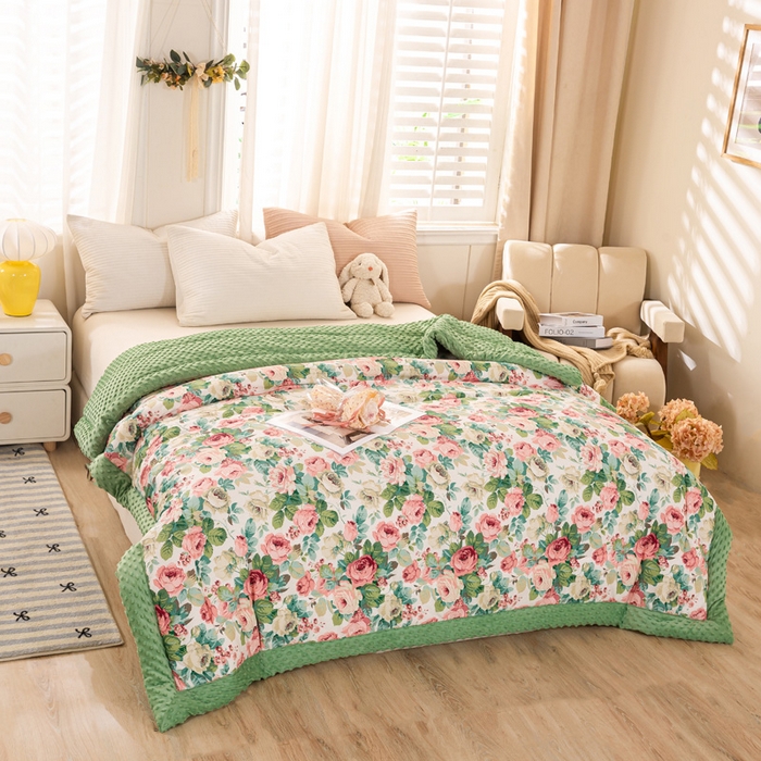 91家纺网 家纺一手货源 找家纺 （总）锦鹭被业 2025新款全棉豆豆绒被春秋冬被夏被纯棉豆豆被