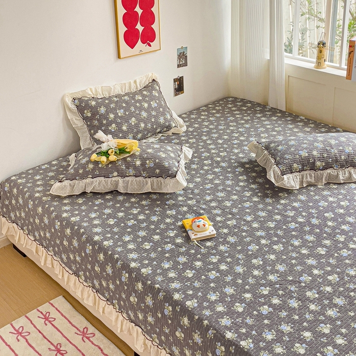 91家纺网 家纺一手货源 找家纺 暖居 2024纯棉榻榻米四件套单件农村大炕盖支持定制绗缝防滑单件纯棉床单四季通用 晚介