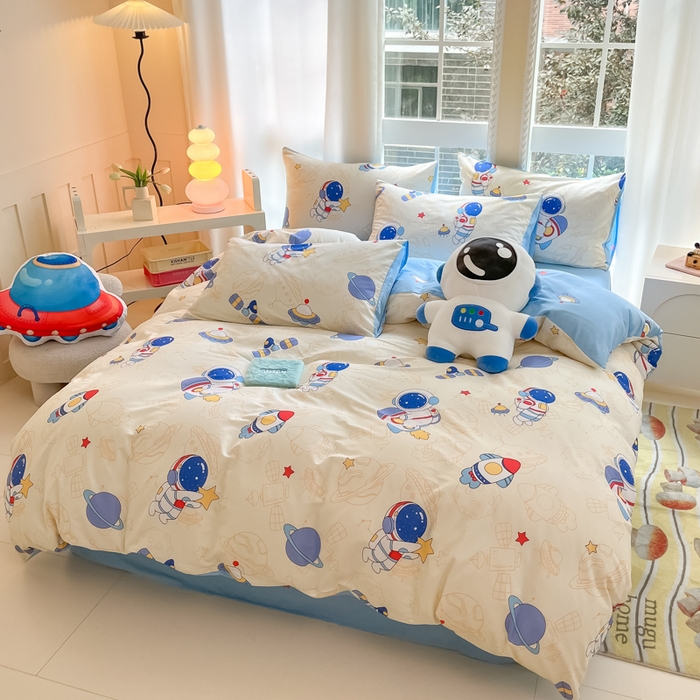 91家纺网 家纺一手货源 找家纺 （总）博雅 2024新款宇航员系列全棉四件套（专版花型）