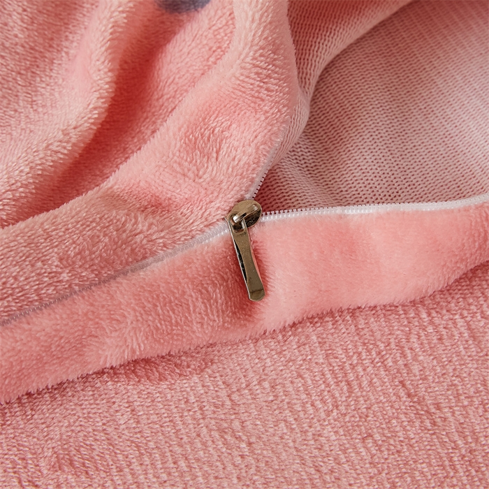 91家纺网 家纺一手货源 找家纺 董韵家纺 2025新款高克重全消光牛奶绒法莱绒金貂绒印花单品被套床裙四件套（提供买家秀） 绒花-粉