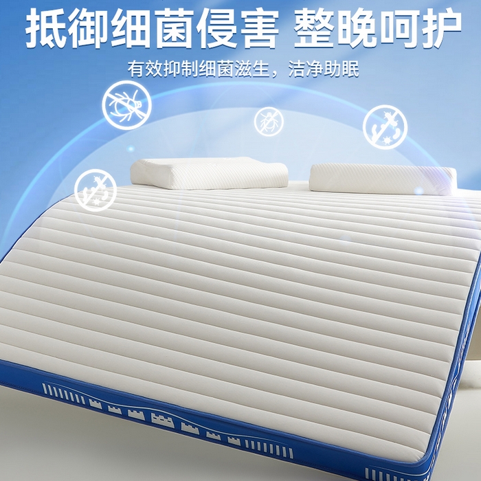 91家纺网 家纺一手货源 找家纺 布卢姆床垫 2025新款针织乳胶立体成人床垫-长城款 长城-宝蓝白