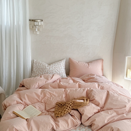 91家纺网 家纺一手货源 找家纺 （总）柚子YOUTH 2024新款全棉水洗棉碎花温柔系四件套