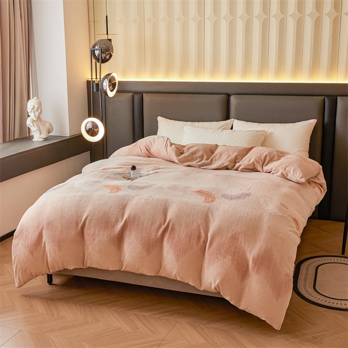 91家纺网 家纺一手货源 找家纺 董韵家纺 2025新款高克重全消光牛奶绒法莱绒金貂绒印花单品被套床裙四件套（提供买家秀） 吉祥幸福