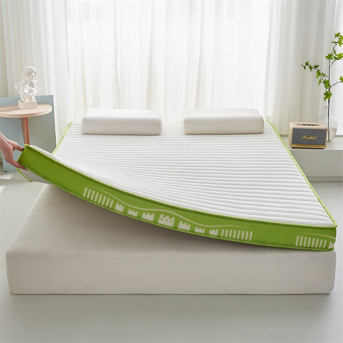 91家纺网 家纺一手货源 找家纺 布卢姆床垫 2025新款针织乳胶立体成人床垫-长城款 长城-绿白