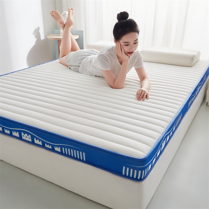 91家纺网 家纺一手货源 找家纺 布卢姆床垫 2025新款针织乳胶立体成人床垫-长城款 长城-宝蓝白